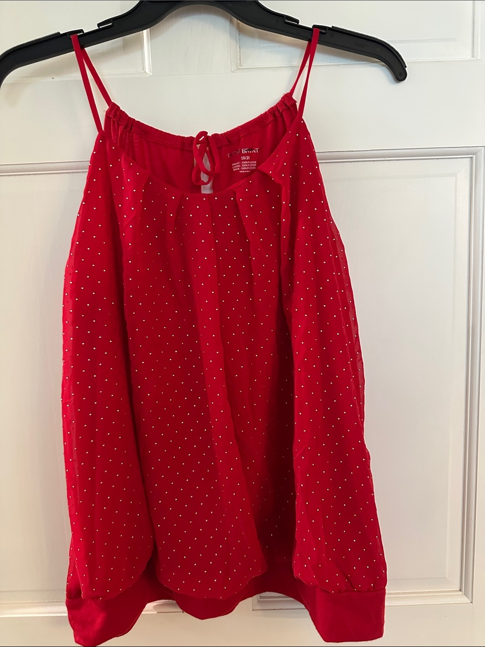 Lane Bryant Red Satin-Look Polka Dot Sleep Cami